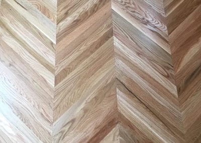 Custom Chevron Flooring Installation